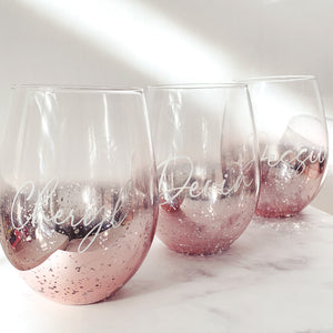 Stemless Sparkle Wine Glass